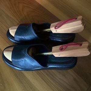 All leather platform.